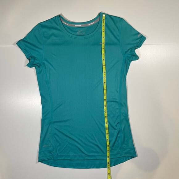 Nike Dri-Fit Womens Running Tee Teal Recycled Polyester Short Sleeve Top Size Sm - Picture 5 of 8